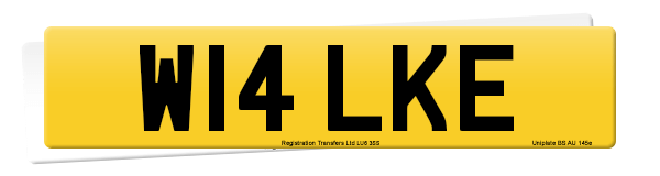 Registration number W14 LKE